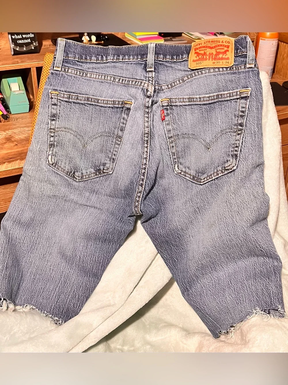 Levi's Light Blue Distressed Jeans Shorts
